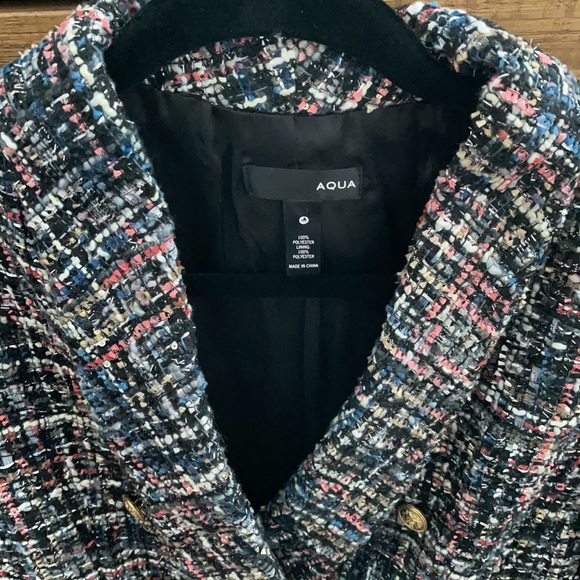 Aqua Multicolor Tweed Blazer M - Picture 3 of 4